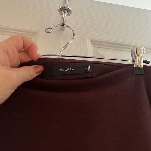 Talula Burgundy Asymmetrical Mini Skirt - Picture 3 of 3